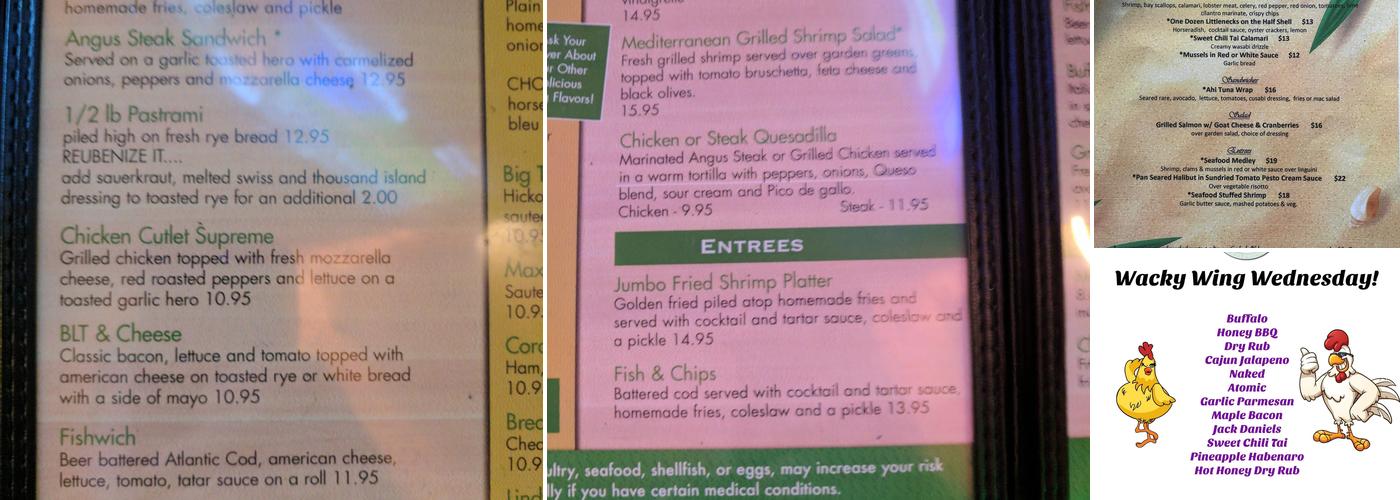 Shennanigans Cafe Menu