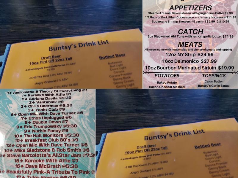 Buntsy's Neighborhood Food and Drink Menu