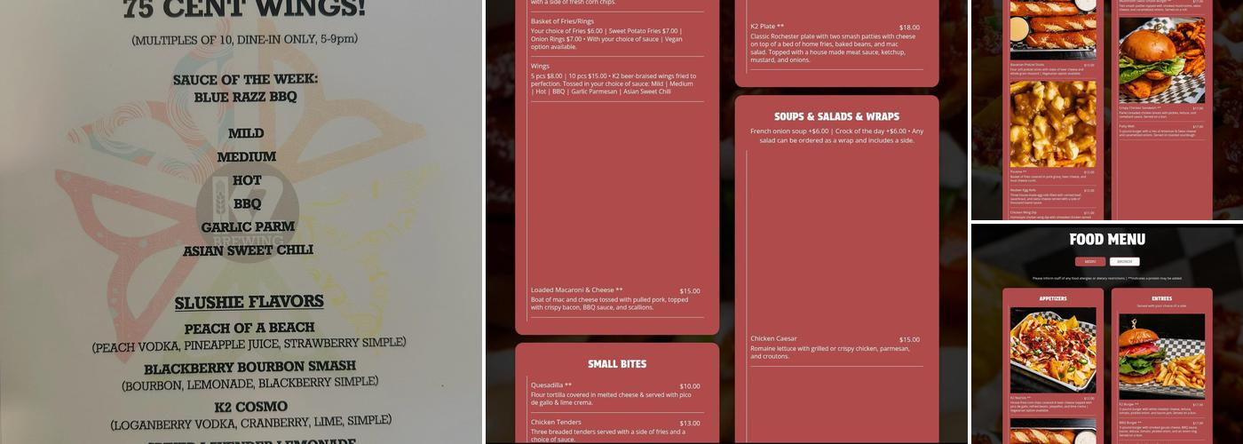 K2 Brothers Brewing on Empire Menu