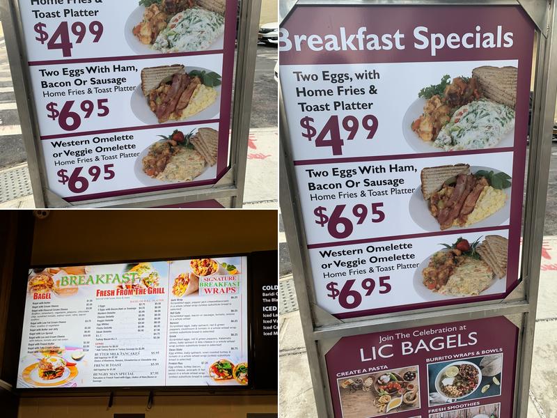LIC Bagels & Deli Menu