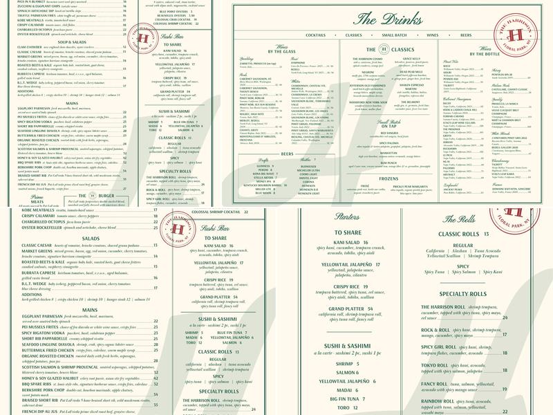 The Harrison Menu