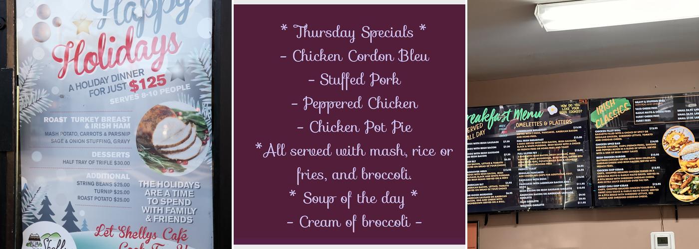 Shellys Cafe & Grocery Menu