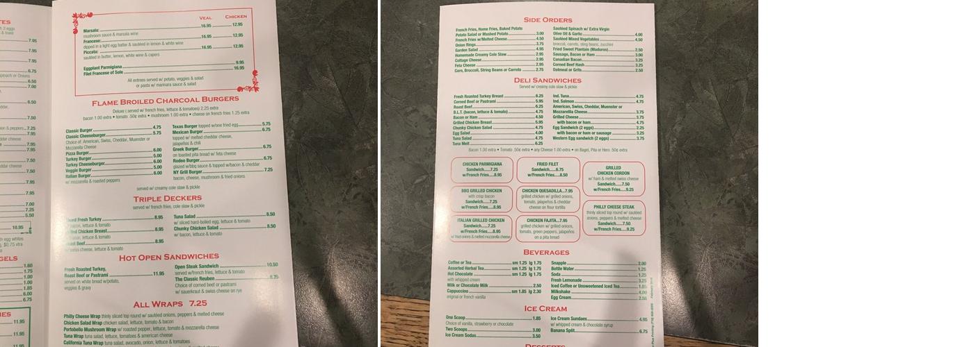 New York Grill Menu