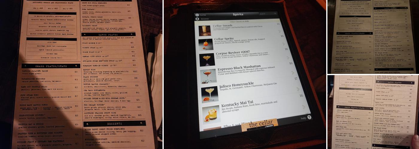 The Cellar at Duckworth's Menu