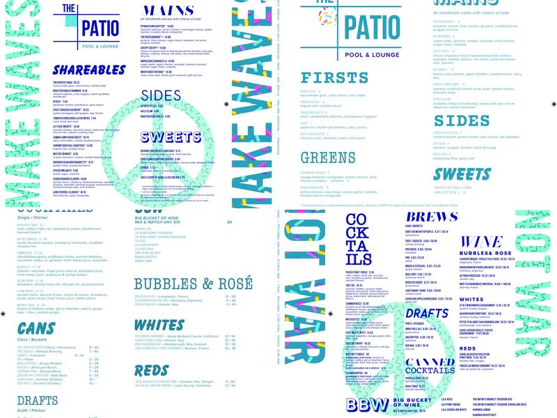 The Patio at Unscripted Menu