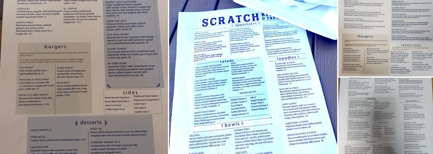 Scratch Kitchen & Taproom Menu