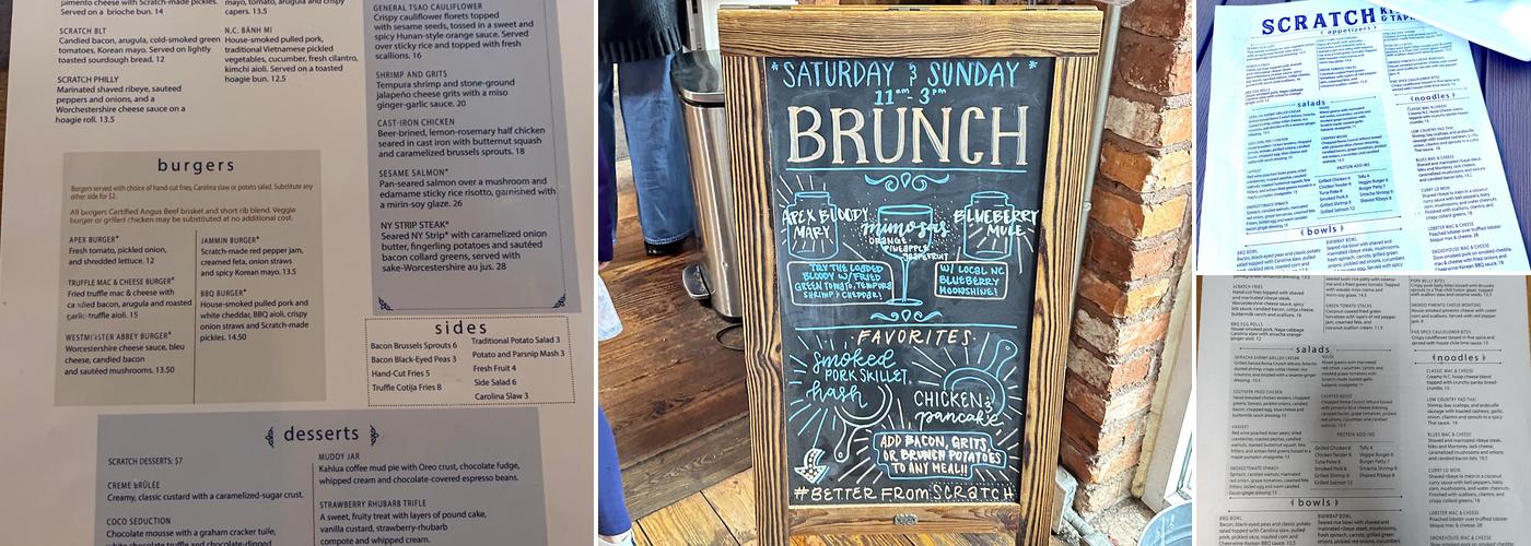 Scratch Kitchen & Taproom Menu