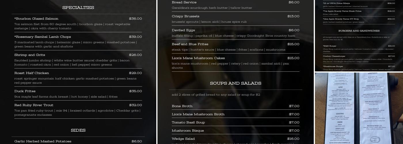 Bone and Broth Menu