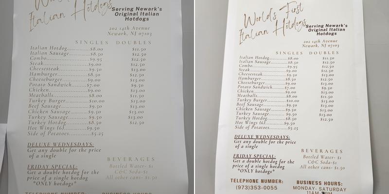 Worlds First Italian Style Hot Menu