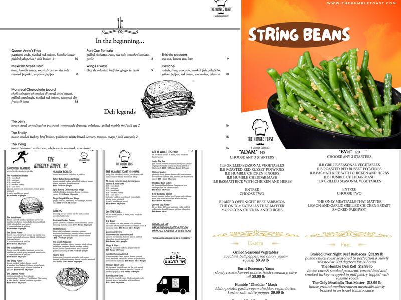 The Humble Toast Menu