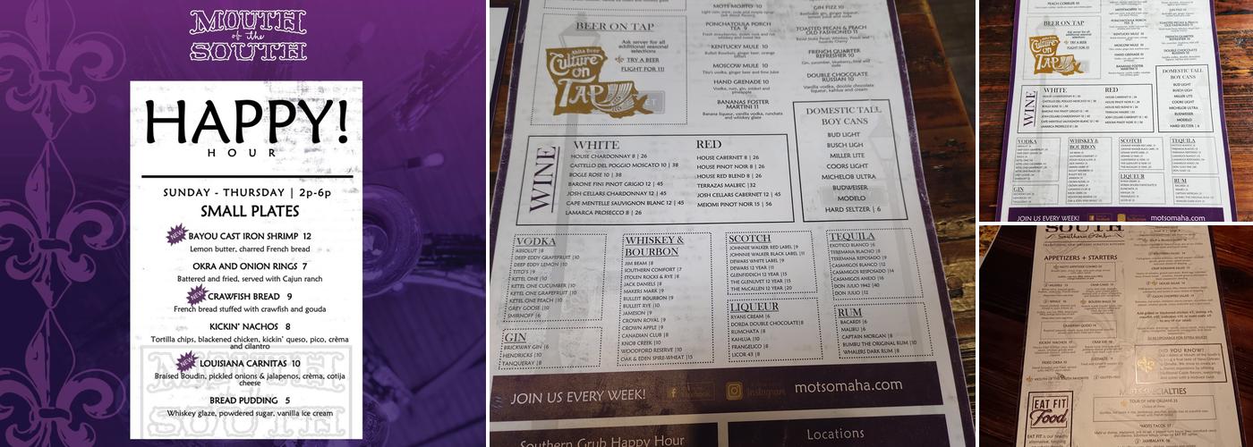 Mouth of The South Menu