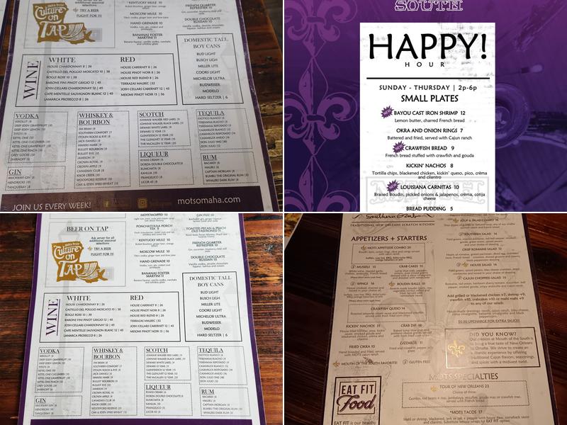 Mouth of The South Menu