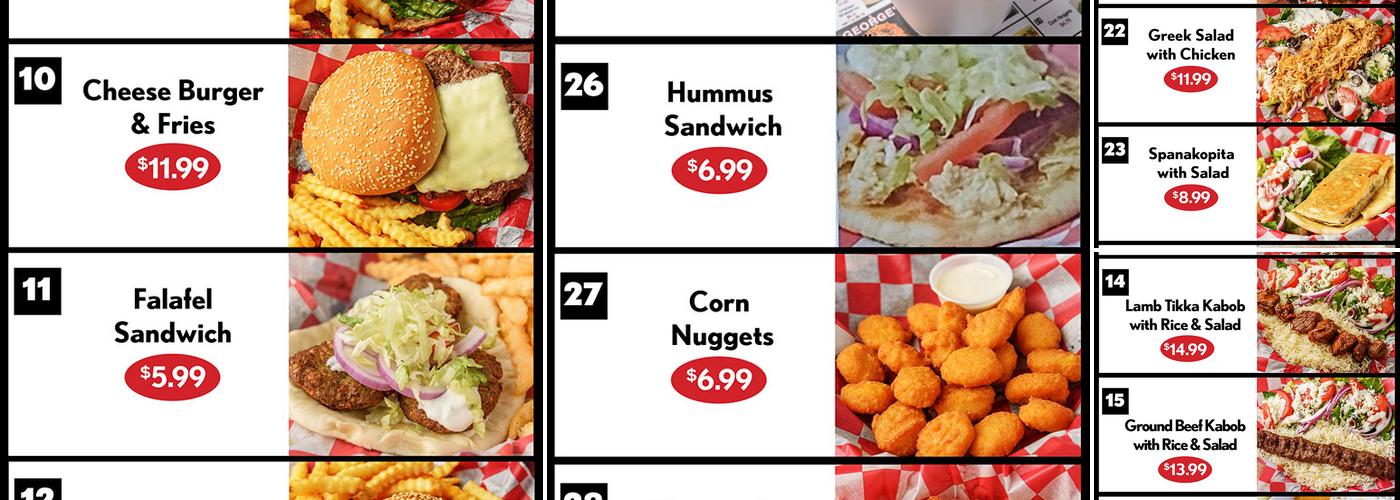 George's Gourmet Grill Southpointe Menu