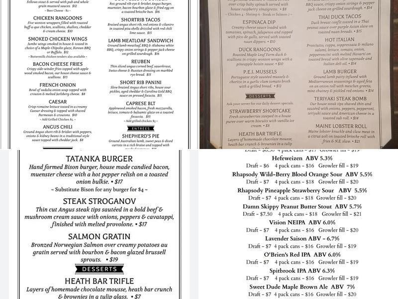 Odd Fellows Brewing Co Menu