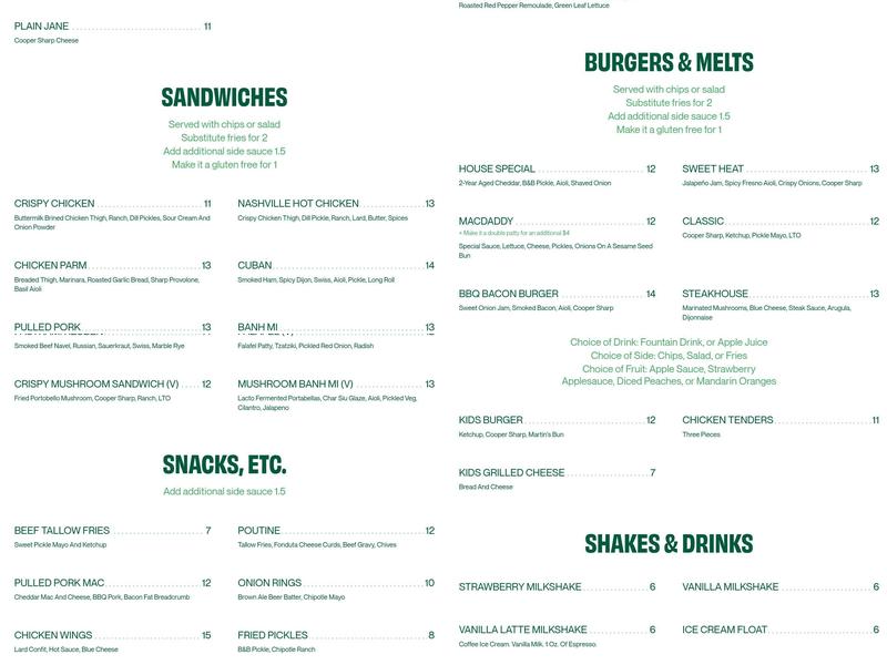 Cabalar Menu