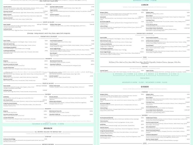 State of Confusion Menu