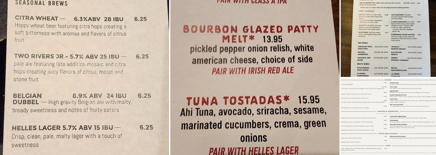 Strawberry Alley Ale Works Menu