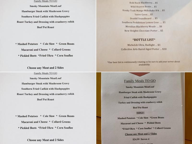 Stack Southern Bistro Menu