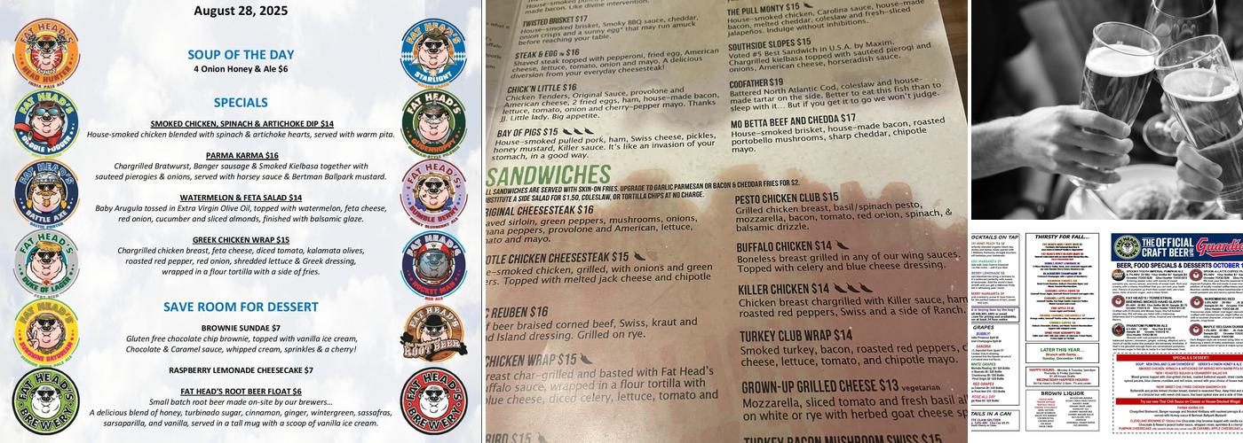 Fat Heads Brewery & Saloon Menu