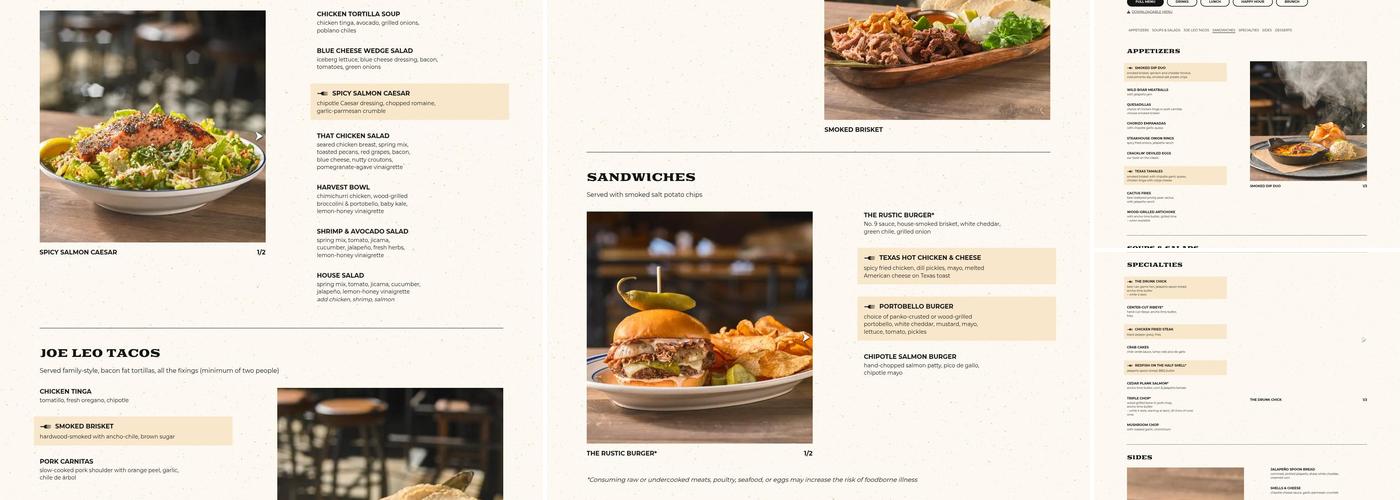 The Rustic Menu