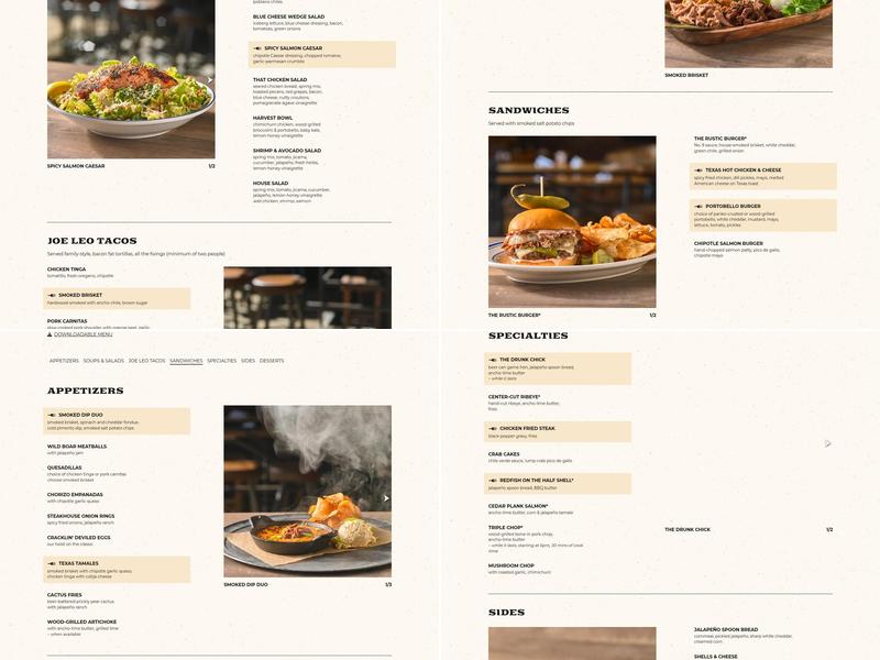 The Rustic Menu