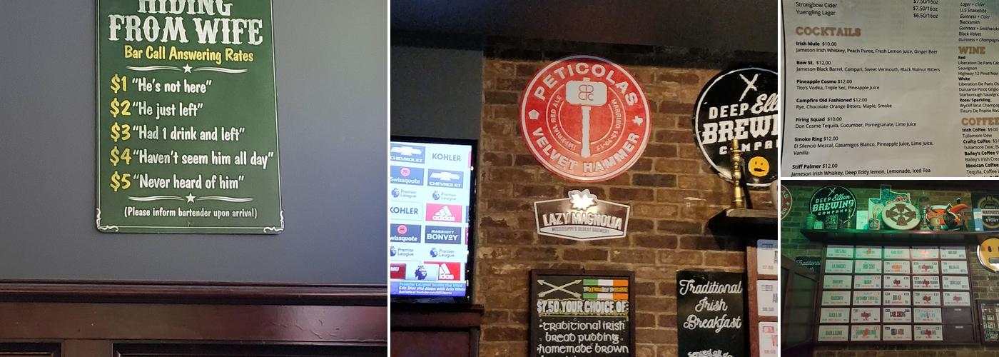 The Crafty Irishman Menu