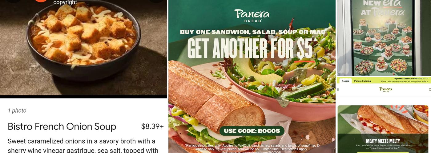 Panera Bread Menu