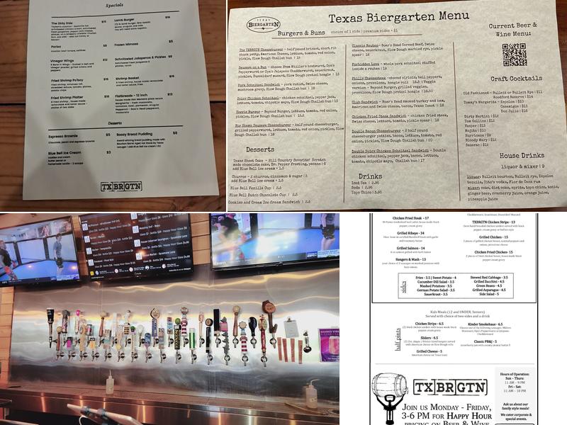 Texas Biergarten Menu