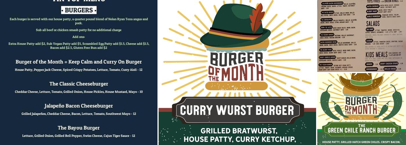 Tin Top Burger Shop Menu