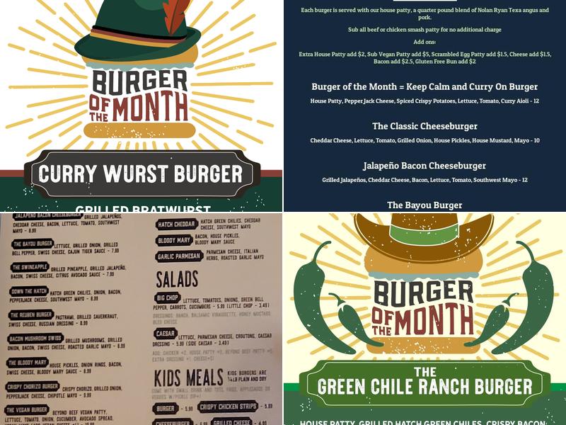 Tin Top Burger Shop Menu