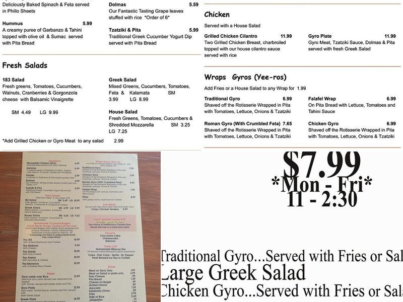 183 Grill Austin Menu