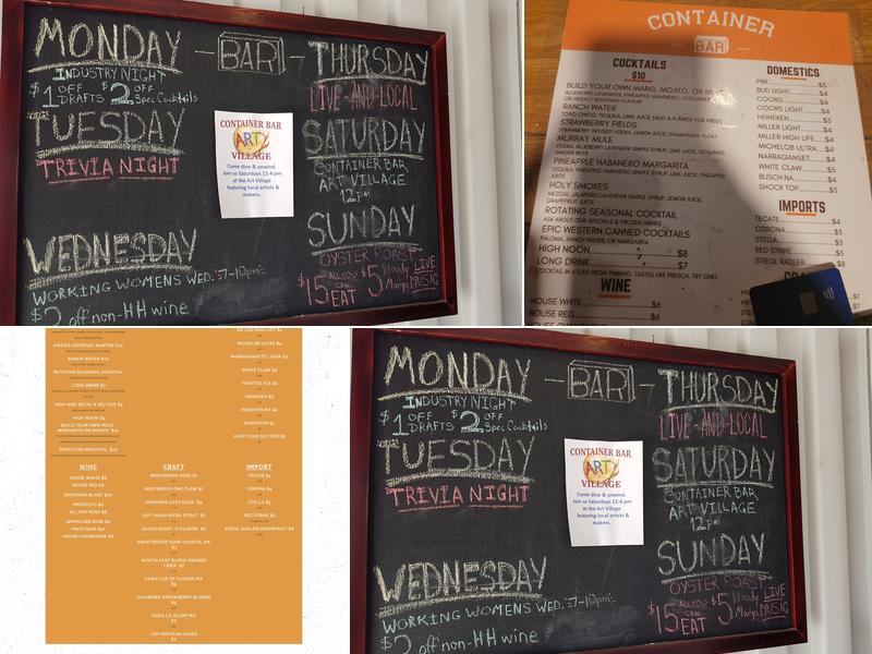 Container Bar Menu