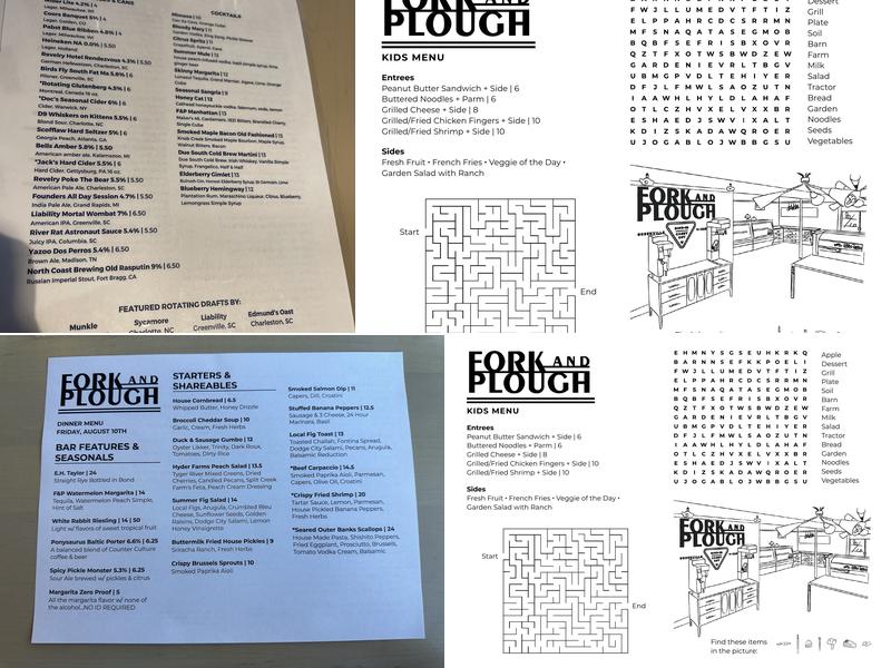 Fork And Plough Menu
