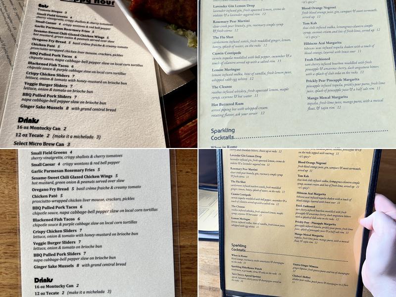 The Observatory Menu