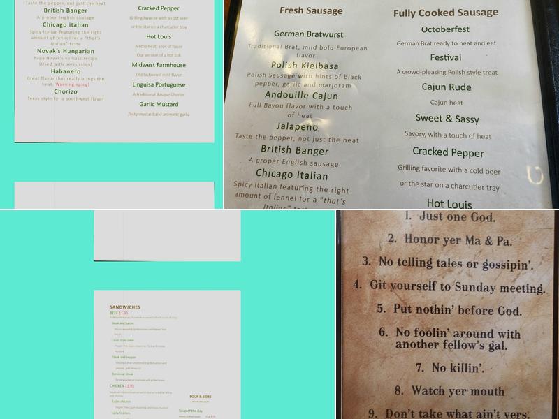 Pepper Tree Sausage House Menu