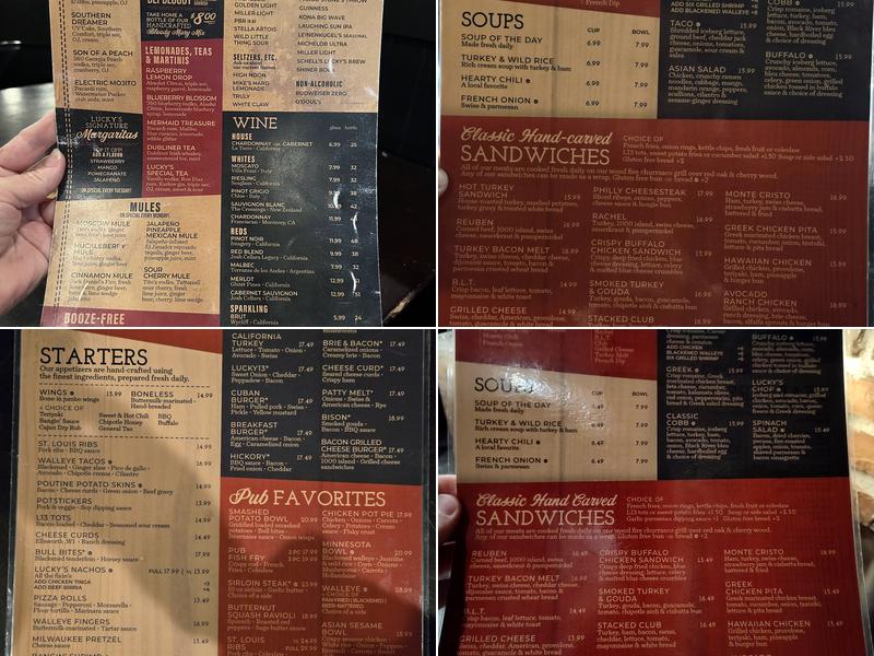 Luckys 13 Pub Menu