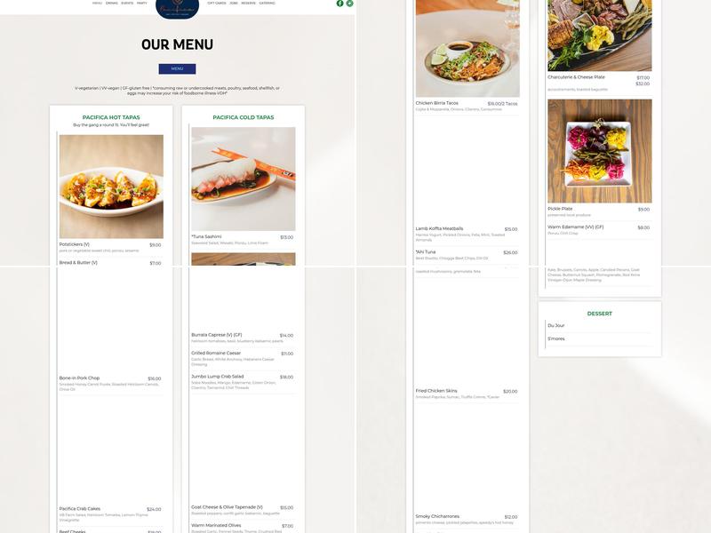 Pacifica Menu