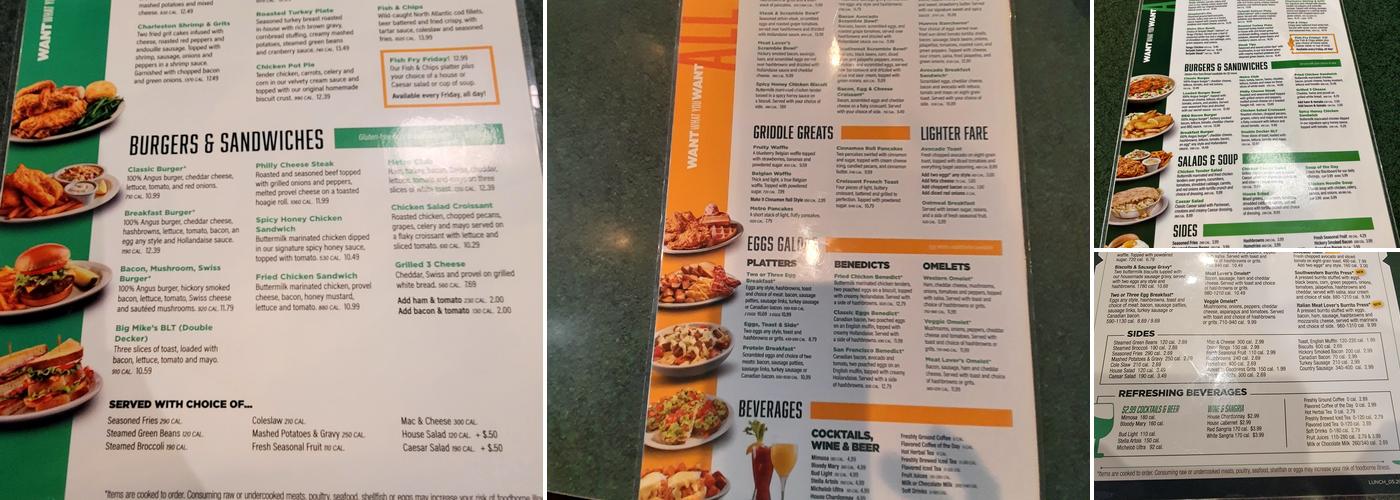 Metro Diner Menu
