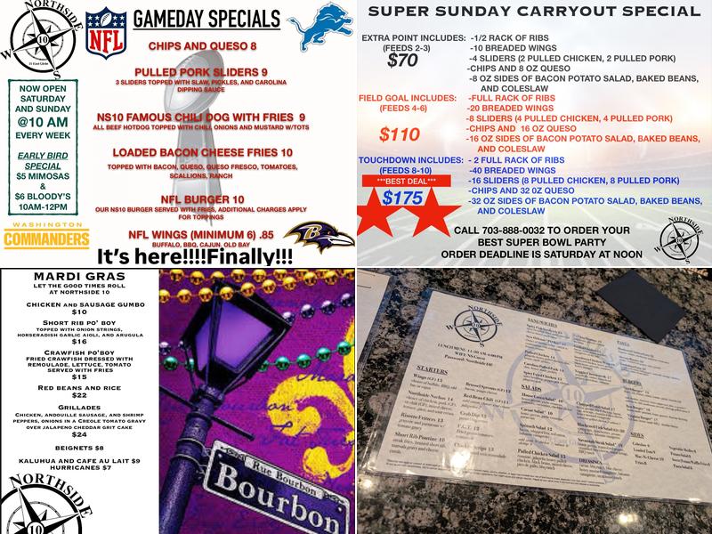 Northside 10 Menu