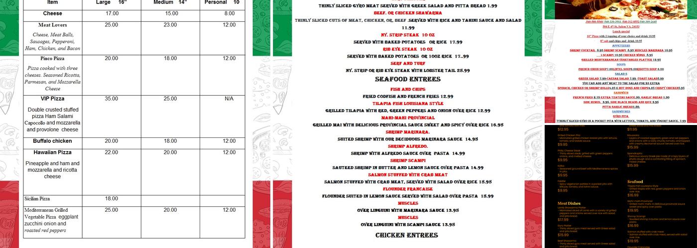 aly baba Menu
