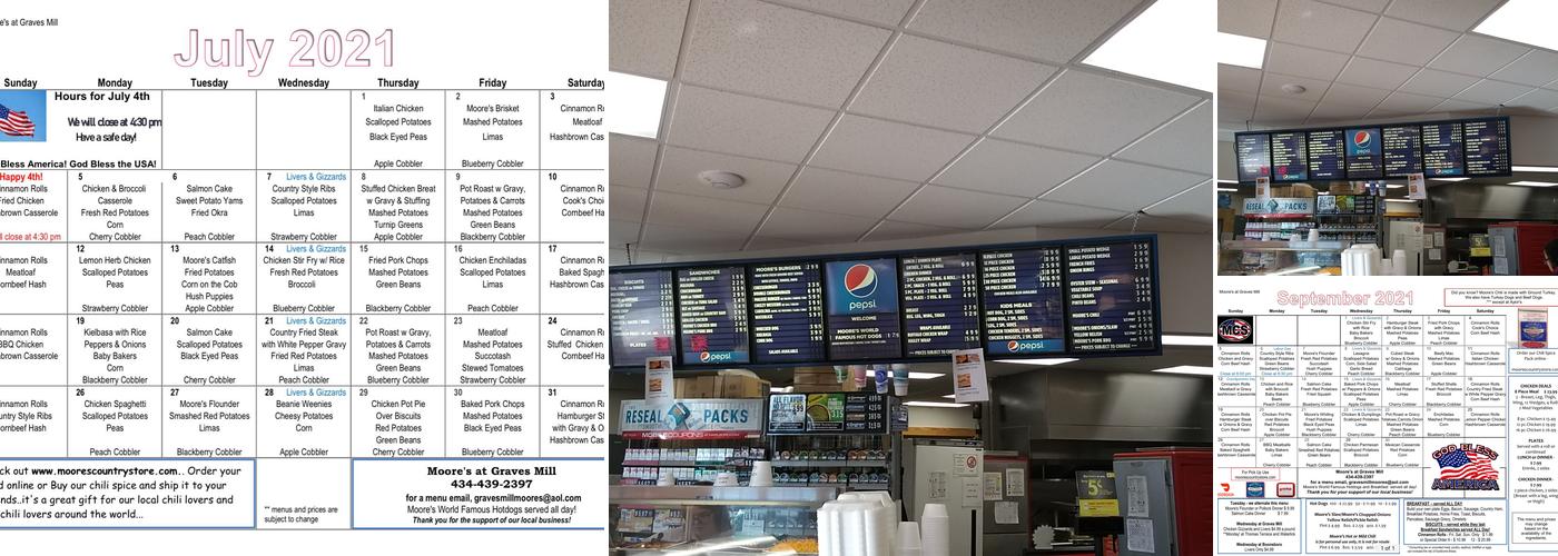 Moores Country Store- Graves Mill Menu