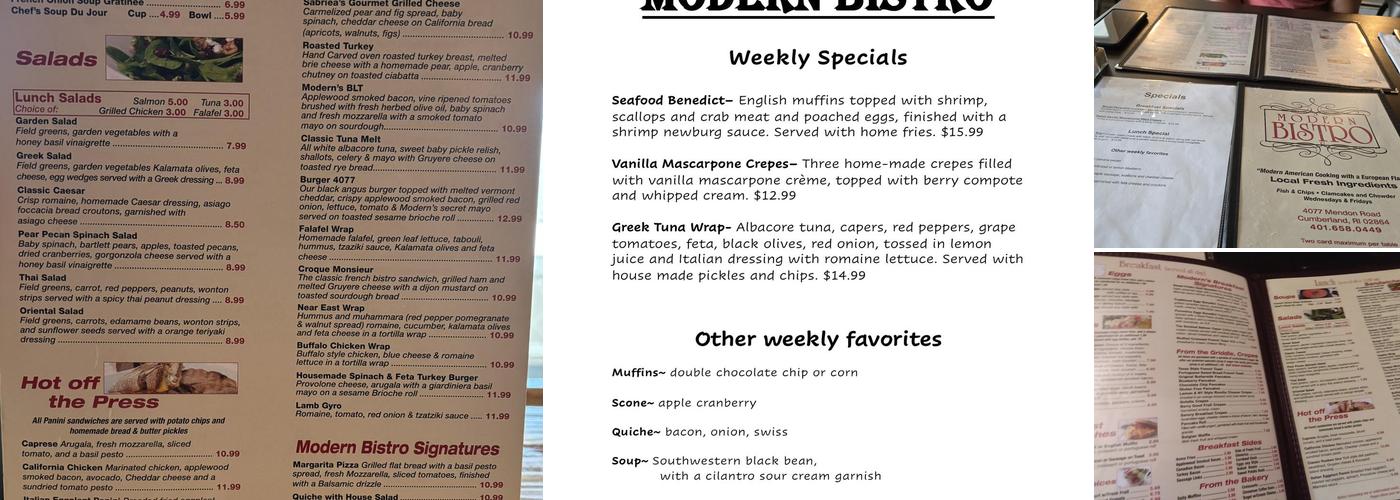 Modern Bistro Menu
