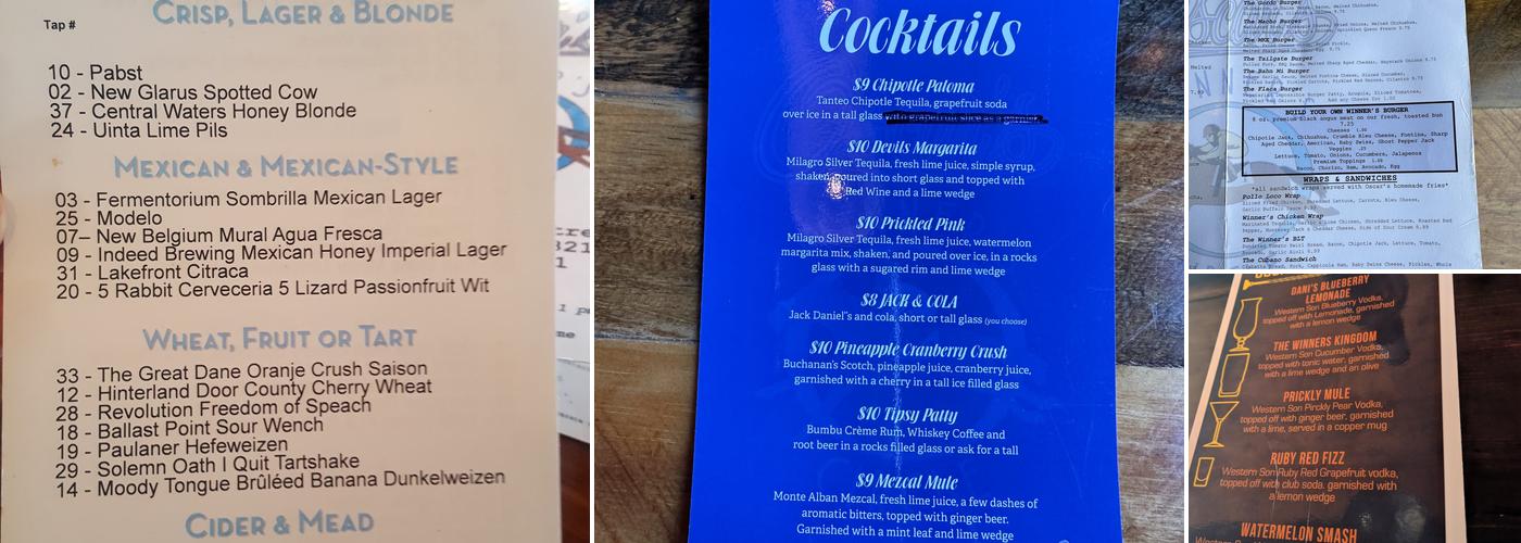 Oscar's Winner's Circle Menu