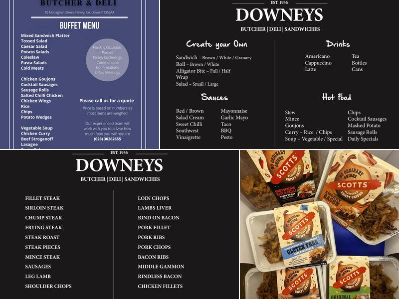 Downey's Butcher & Deli Menu