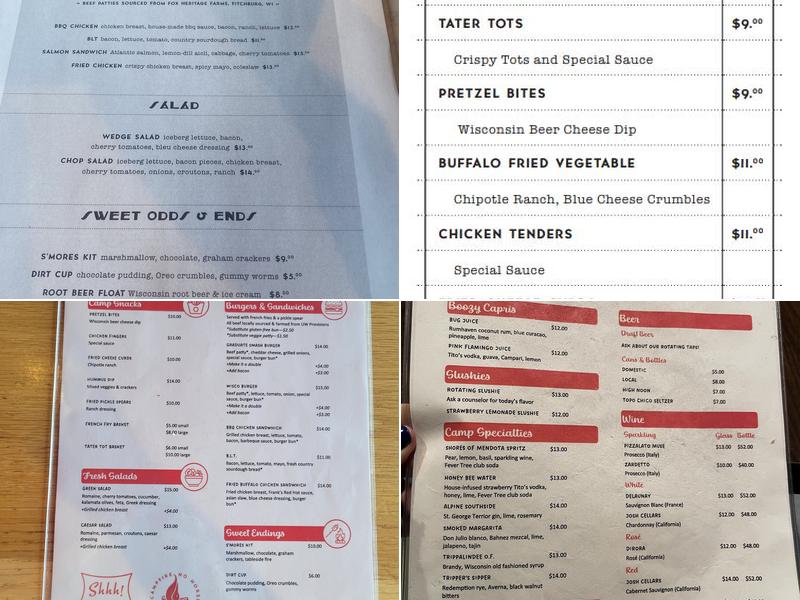 Camp Trippalindee Menu