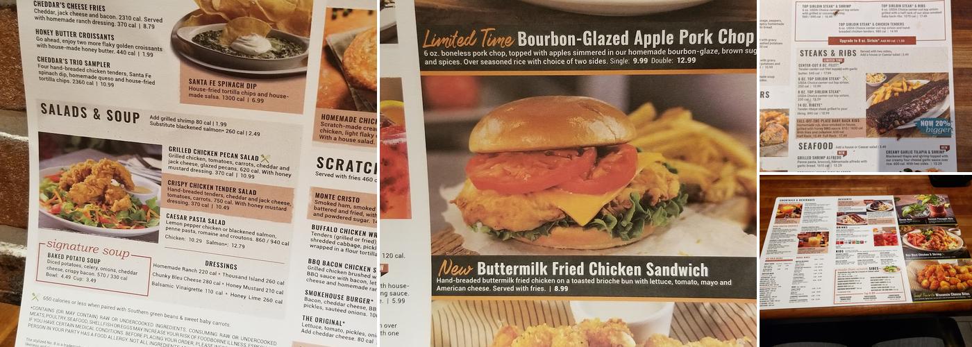 Cheddar's Scratch Kitchen Menu