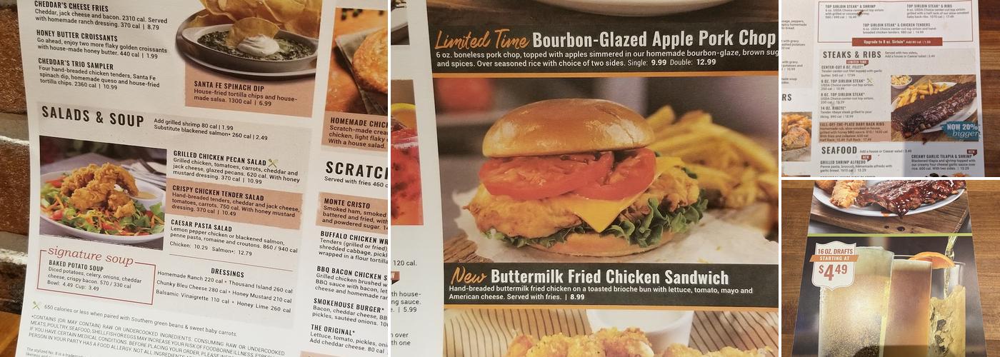 Cheddar's Scratch Kitchen Menu