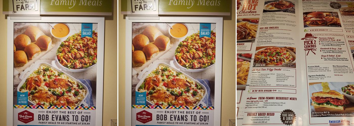 Bob Evans Menu