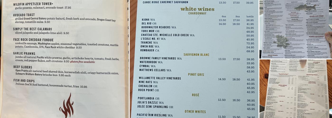 WildFin American Grill - Vancouver Menu