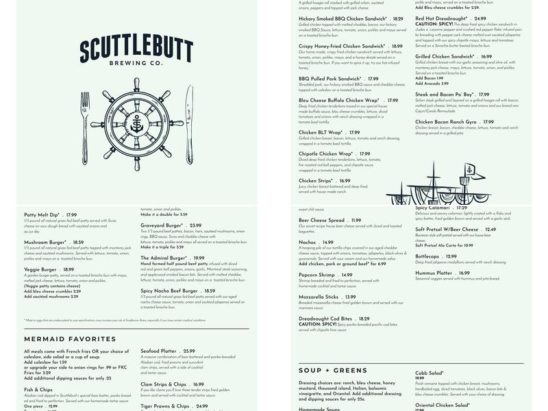 Scuttlebutt Brewing - Taproom Menu